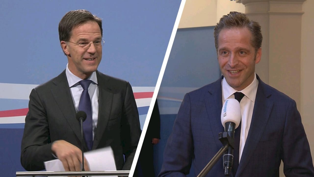 Zo houden premier Rutte en minister De Jonge een goede coupe