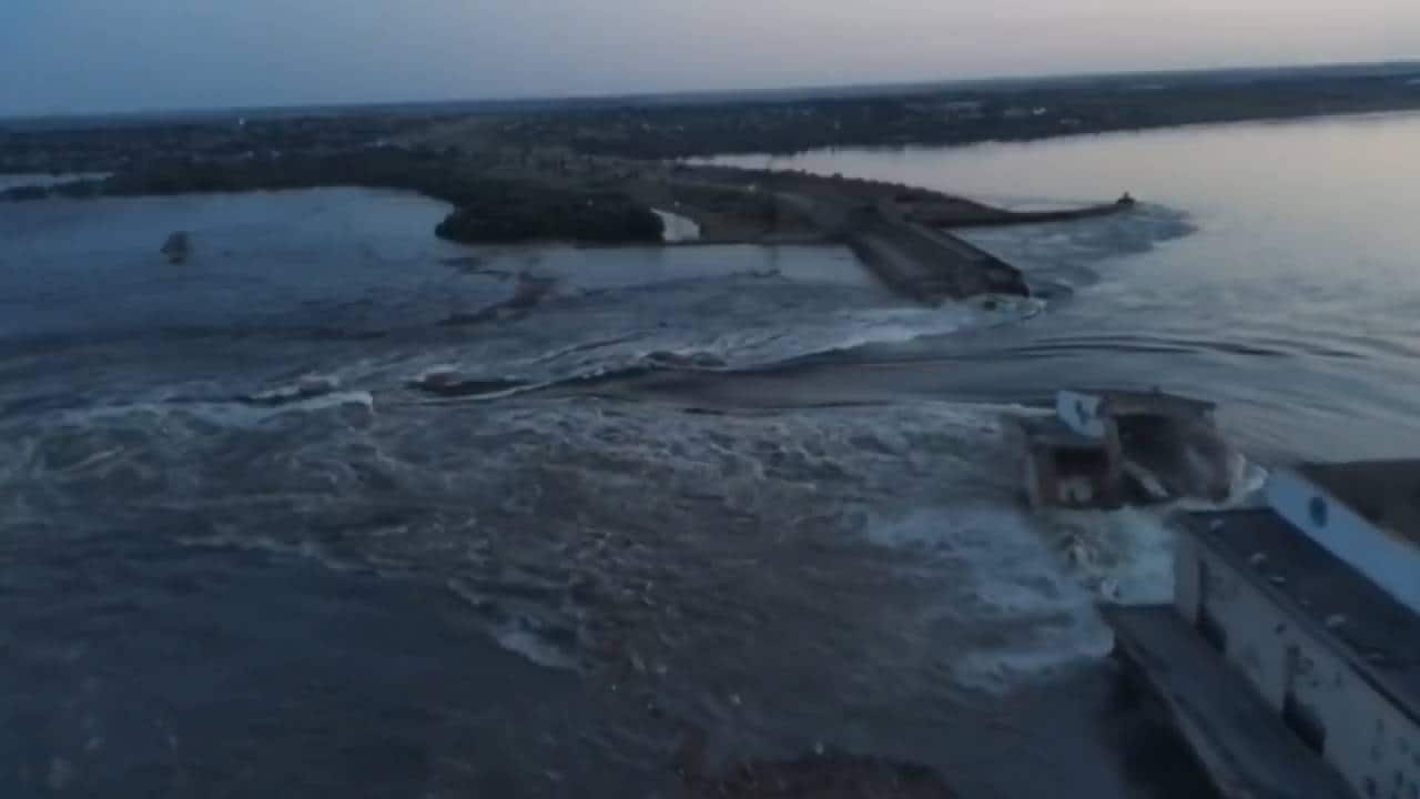 Belangrijke stuwdam in Oekraïne verwoest