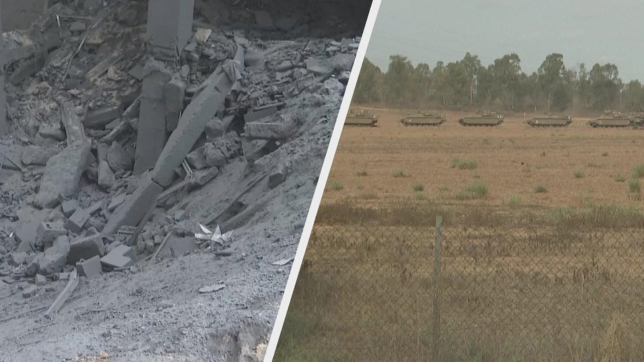 Deel Gaza in puin na aanval Israël, tanks staan klaar bij de grens