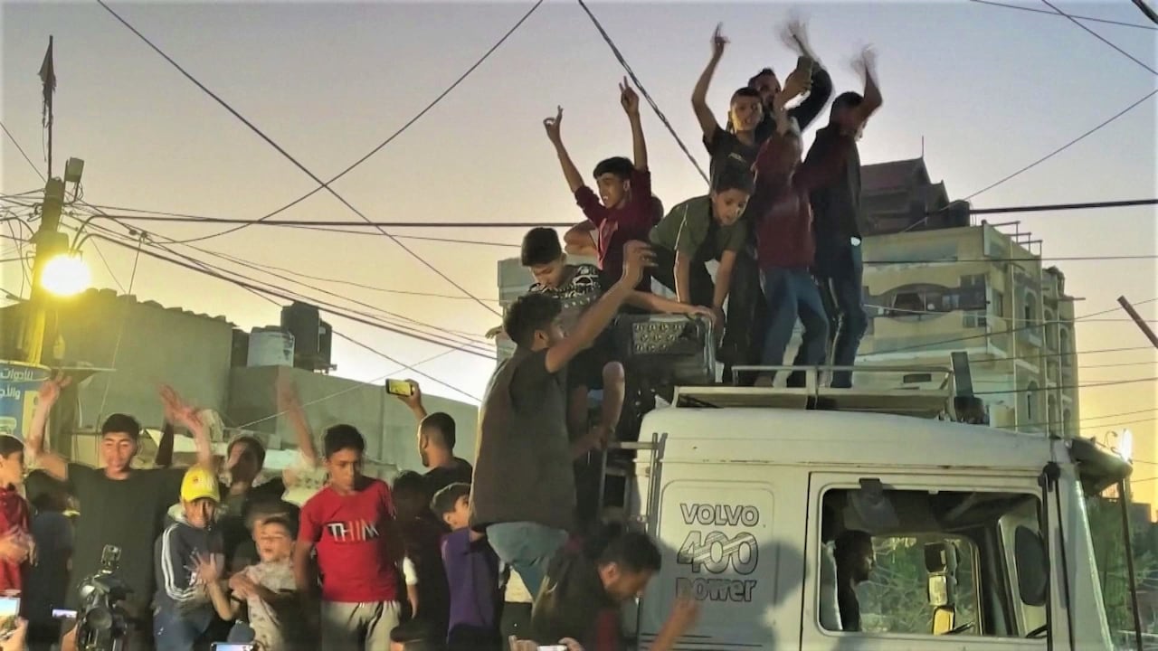Vreugde in Gaza na akkoord Hamas staakt-het-vuren