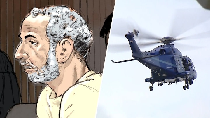 Om deze reden wordt Ridouan Taghi met een helikopter vervoerd