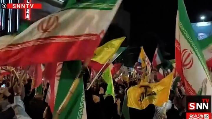 Iraniërs juichen terwijl raketten richting Israël vliegen
