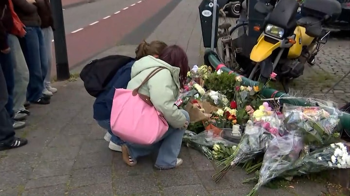 Marathonlopers Leiden leggen bloemen en medailles bij plek overleden meisje
