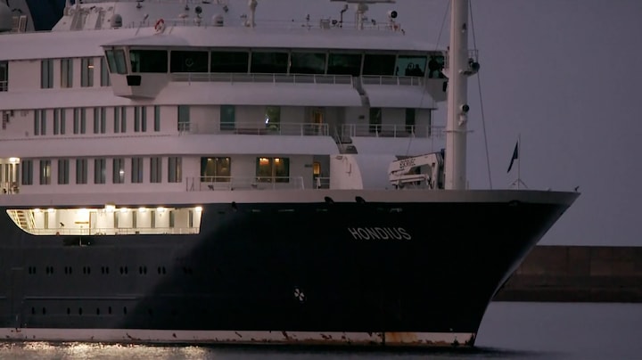 Eerste beelden Hondius in haven Tenerife