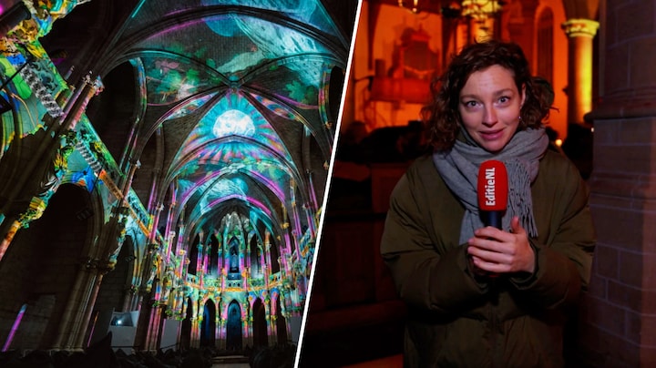 Geen mis maar een lichtshow: Delftse kerk viert kerstavond anders