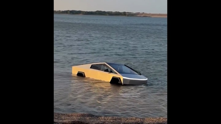 Mislukte test: Cybertruck uit meer getakeld in Texas