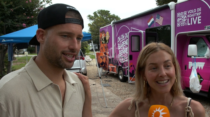 Barend van Deelen en Nellie Benner reizen Oranje achterna in camper: 'Is wel krapjes'