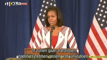 RTL Nieuws Michelle Obama geeft sporters peptalk