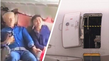 Man opent vliegtuigdeur tijdens vlucht