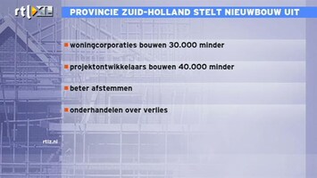 RTL Z Nieuws Zuid-Holland stelt nieuwbouw uit