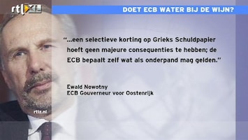 RTL Z Nieuws 16:00 Korting op Grieks schuldpapier: doet de ECB water bij de wijn?