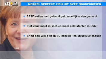 RTL Z Nieuws 15:00 Merkel spreekt zich uit voor noodfondsen