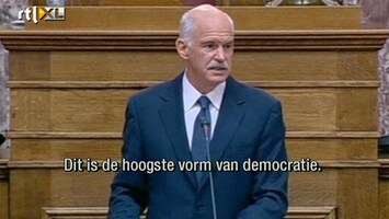 RTL Z Nieuws Wat gaat Papendreou nu weer uithalen? Een referendum!