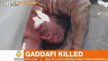 RTL Nieuws Beelden lichaam Khadaffi (schokkend)