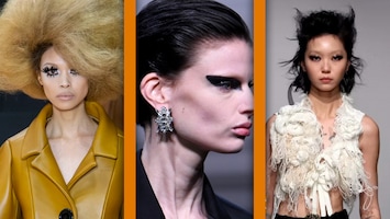 Klonterige mascara en warrige coupes op Fashion Week