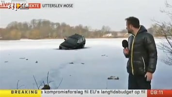 Editie NL Auto zakt door ijs op live-tv