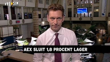 RTL Z Nieuws 17:30 uur: Dieprode dag beurzen; AEX sluit 1,9% lager door zorgen Italië