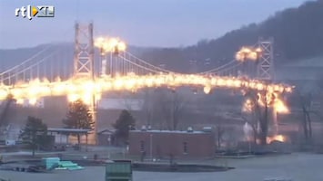 RTL Nieuws Brug vakkundig met explosieven gesloopt