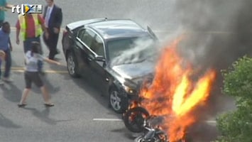 RTL Nieuws Motorrijder spectaculair gered