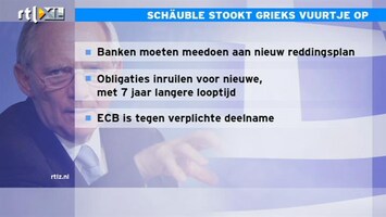 RTL Z Nieuws 11:00 Ruzie Duitsland en ECB over laten meebetalen banken aan reddingsplan Grieken