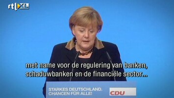 RTL Z Nieuws Merkel maakt zich zorgen over Europees bankentoezicht