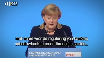 RTL Z Nieuws Merkel maakt zich zorgen over Europees bankentoezicht