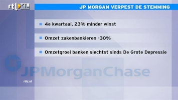 RTL Z Nieuws 15:00 JP Morgan Chase draait een slecht vierde kwartaal