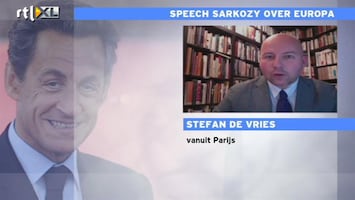 RTL Z Nieuws Sarkozy moet Fransen voorbereiden op minder soevereiniteit
