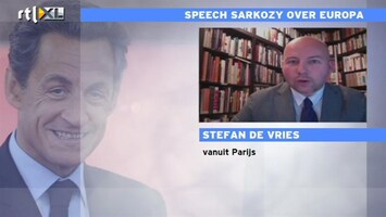 RTL Z Nieuws Sarkozy moet Fransen voorbereiden op minder soevereiniteit