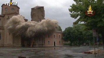 RTL Nieuws Onveilige Italiaanse kerktoren opgeblazen