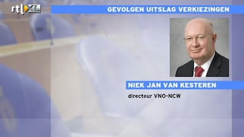 RTL Z Nieuws Werkgevers blij met overwinning VVD en PvdA: willen middenkabinet