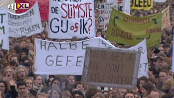 RTL Z Nieuws Opnieuw protesteren studenten tegen bezuinigingen op het Hoger Onderwijs