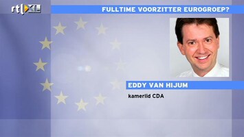 RTL Z Nieuws Van Hijum: voorzitterschap eurogroep niet van invloed op functioneren Dijsselbloem