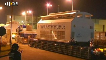 RTL Nieuws Langzaamste kerntransport ooit aangekomen