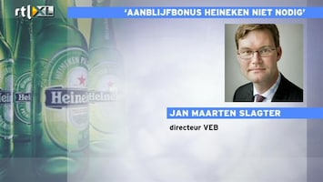 RTL Z Nieuws VEB: bonus Heineken in aandelen is prima