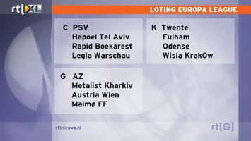 RTL Z Nieuws Mooie loting voor AZ en PSV, een zware voor FC Twente