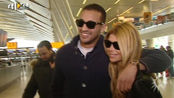 RTL Boulevard Badr Hari en Estelle op schiphol voor bokswedstrijd Zagreb