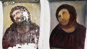 RTL Nieuws Expositie van kunstenares die fresco Jezus verpestte