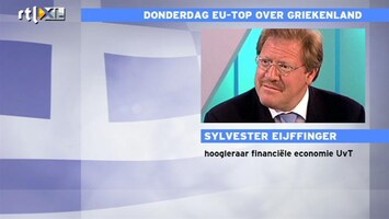 RTL Z Nieuws Sylvester Eijffinger: banken gaan pijn lijden met Griekenland