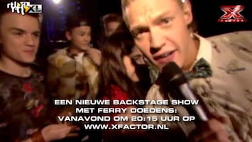 X Factor Vanavond nieuwe Backstage Show