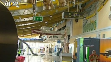 RTL Nieuws Dak vliegveld Faro ingestort