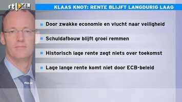 RTL Z Nieuws Klaas Knot: rente blijft langdurig laag