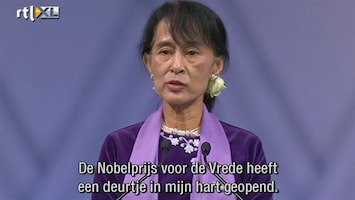 RTL Nieuws Aung San Suu Kyi ontvangt na 21 jaar haar Nobelprijs