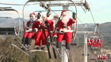 RTL Nieuws 250 kerstmannen skiën voor geld