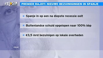 RTL Z Nieuws 10:00 Spaanse premier: nieuwe bezuinigingen op komst