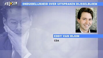 RTL Z Nieuws Van Hijum erg verbaasd over terloopse bankenopmerking Dijsselbloem