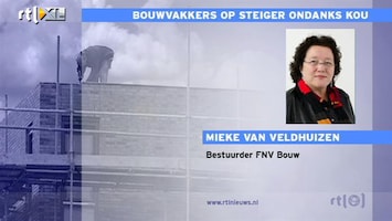 RTL Z Nieuws Ondanks vrieskou moeten bouwvakkers toch de steigers op