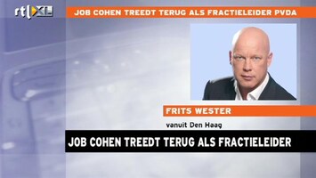 RTL Z Nieuws Job Cohen treedt af en vertrekt uit Kamer