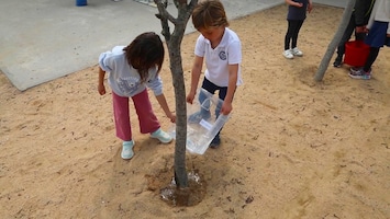 Watertekorten in Spanje, kinderen laten zien hoe het ook kan