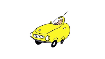 Doodle Yellow car